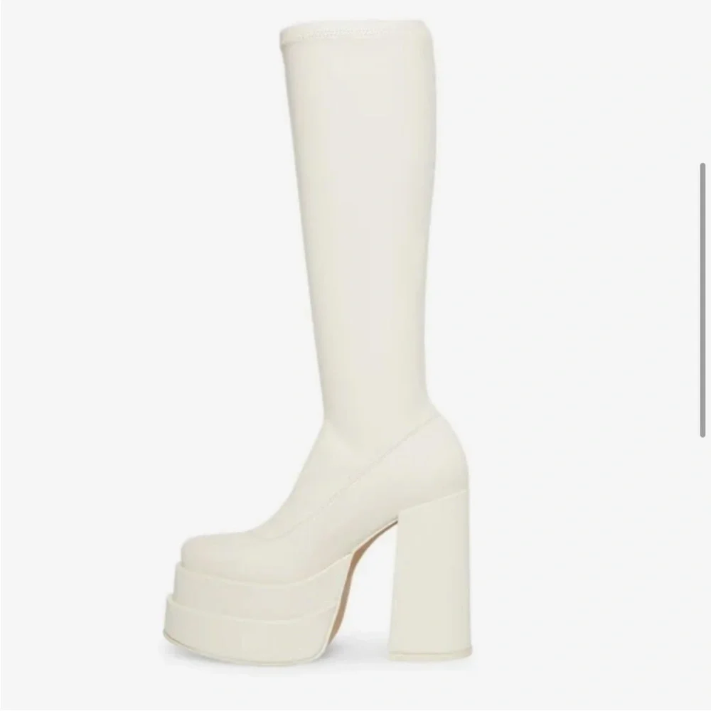 New Steve Madden Cypress Off White Boots - Picture 8 of 16